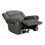 Brennen Charcoal Power Reclining Chair by Homelegance at Eve Furniture