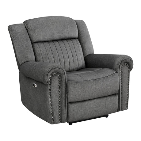 Brennen Charcoal Power Reclining Chair by Homelegance at Eve Furniture