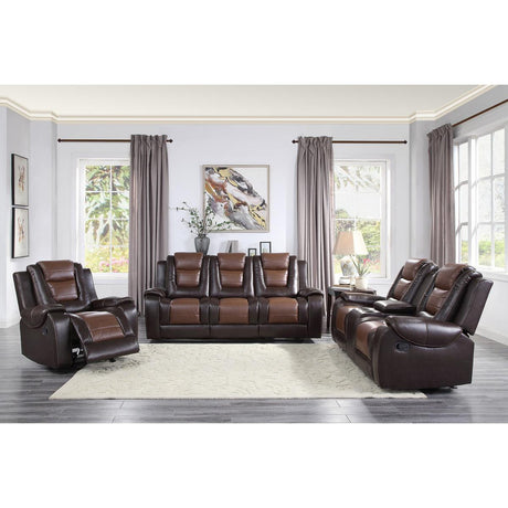 Briscoe Brown Double Reclining Living Room Set by Homelegance at Eve Furniture