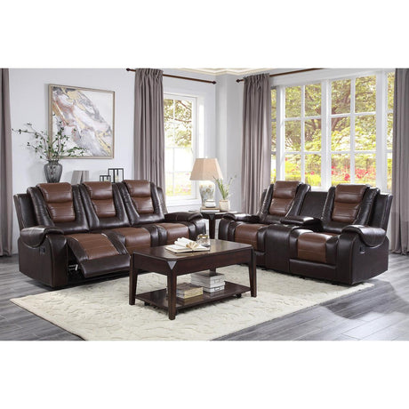 Briscoe Brown Double Reclining Living Room Set by Homelegance at Eve Furniture