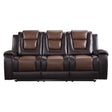 Briscoe Brown Double Reclining Sofa with Drop-Down Cup Holders by Homelegance at Eve Furniture