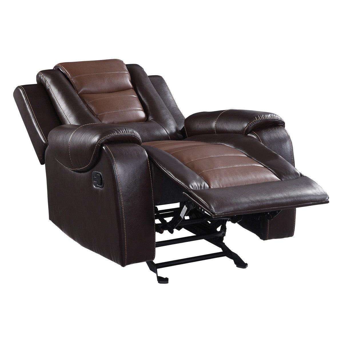 Briscoe Brown Glider Reclining Chair by Homelegance at Eve Furniture