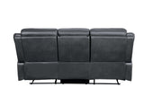 Yerba Gray Microfiber Double Lay Flat Reclining Sofa