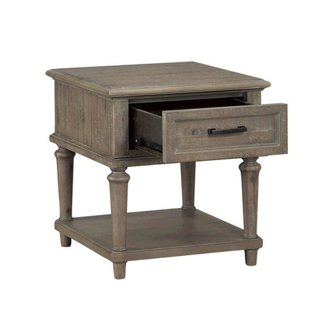 Cardano Driftwood Light Brown Wood End Table by Homelegance at Eve Furniture