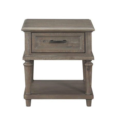 Cardano Driftwood Light Brown Wood End Table by Homelegance at Eve Furniture