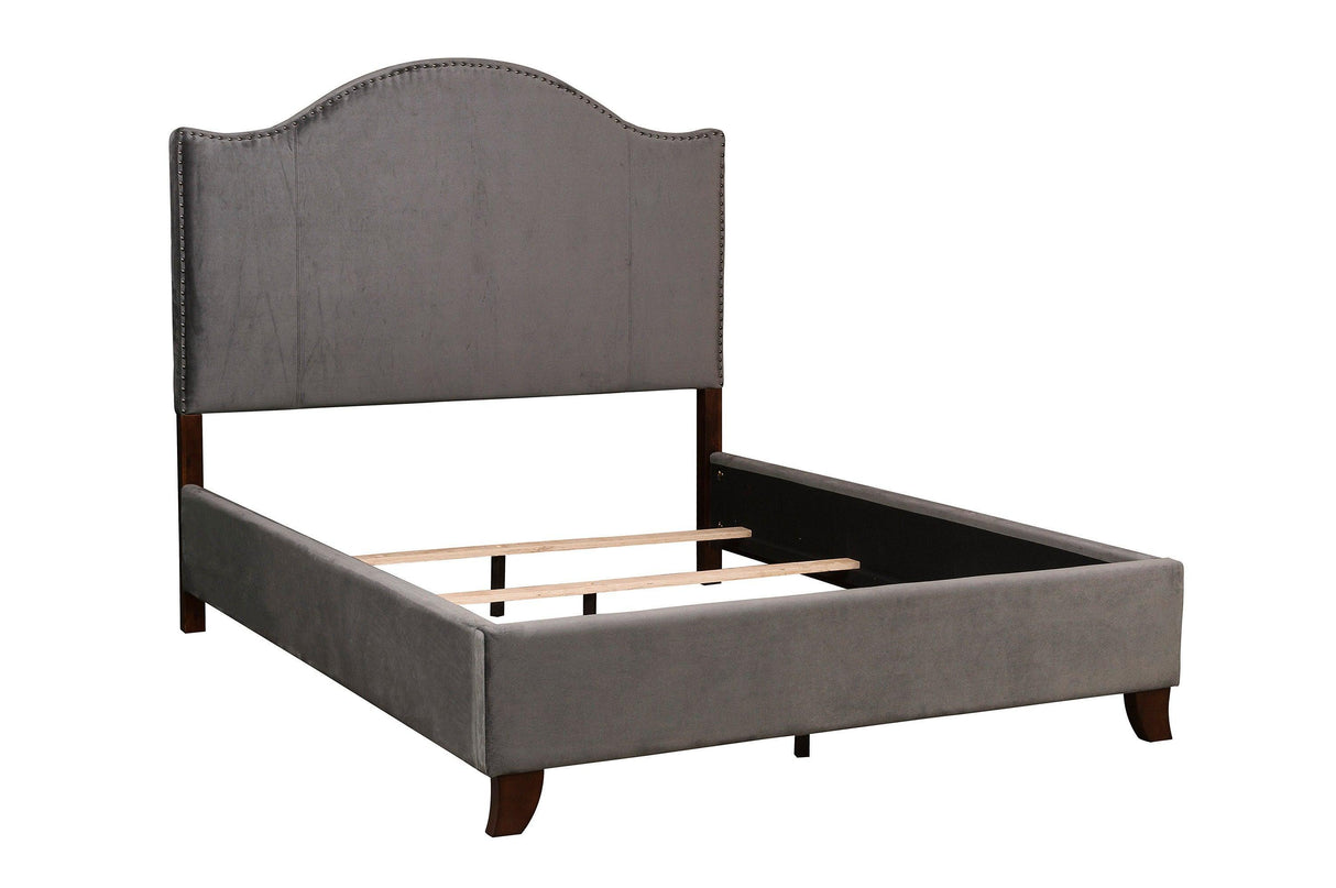 Carlow Gray Camelback Queen Bed by Homelegance at Eve Furniture