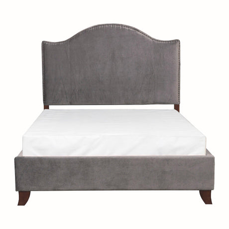 Carlow Gray Camelback Queen Bed by Homelegance at Eve Furniture