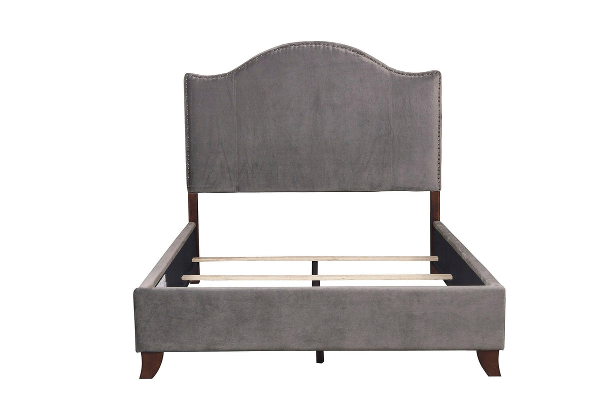 Carlow Gray Camelback Queen Bed by Homelegance at Eve Furniture