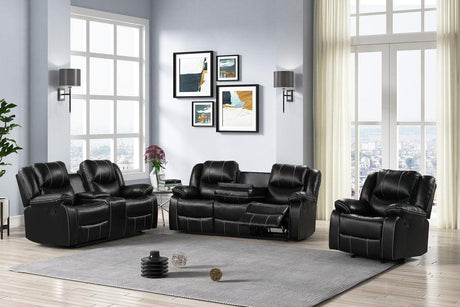 Carter 3-Piece Black Reclining Living Room Set by Happy Homes at Eve Furniture