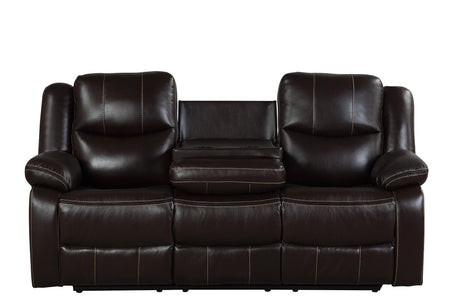 Brown leather sofa set