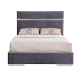 Cartier Gray/Gold King Platform Bed by New Era Innovations at Eve Furniture