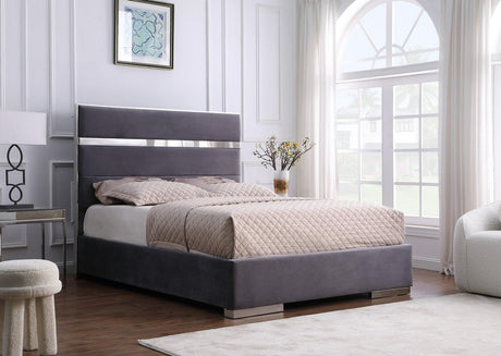 Cartier Gray/Gold King Platform Bed by New Era Innovations at Eve Furniture