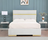 Cartier Ivory/Gold King Platform Bed by New Era Innovations at Eve Furniture