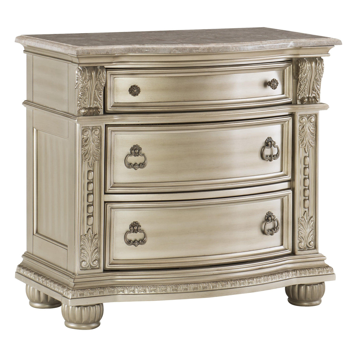 Cavalier Silver Nightstand by Homelegance at Eve Furniture