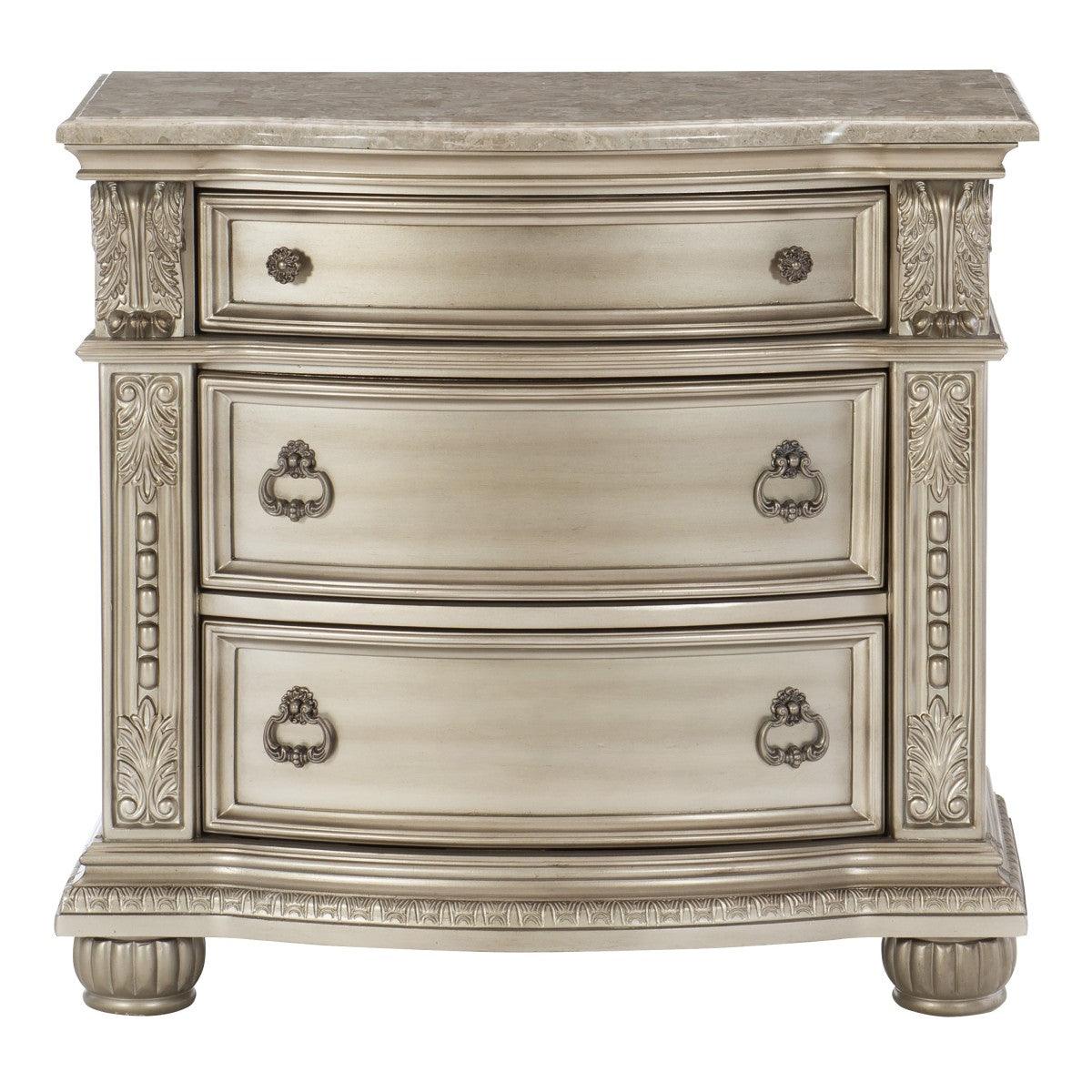 Cavalier Silver Nightstand by Homelegance at Eve Furniture