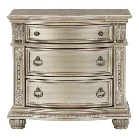 Cavalier Silver Nightstand by Homelegance at Eve Furniture
