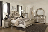 Cavalier Silver Queen Upholstered Sleigh Bed by Homelegance at Eve Furniture