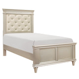 Celandine Silver Twin Upholstered Panel Bed by Homelegance at Eve Furniture