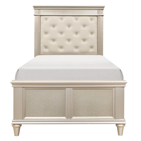 Celandine Silver Upholstered Panel Youth Bedroom Set by Homelegance at Eve Furniture