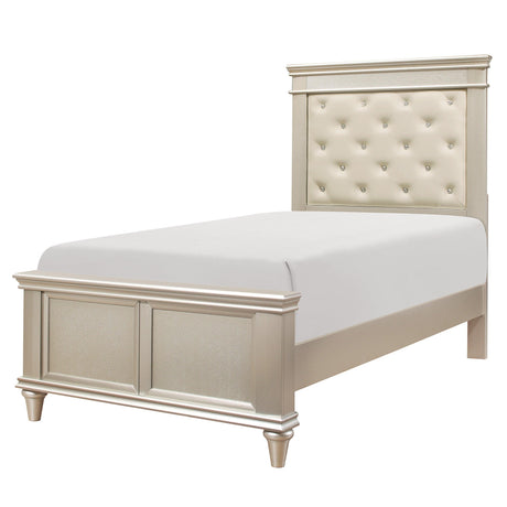 Celandine Silver Upholstered Panel Youth Bedroom Set by Homelegance at Eve Furniture