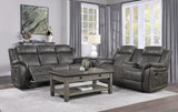 Centeroak Brownish Gray Double Reclining Sofa by Homelegance at Eve Furniture