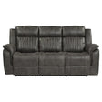 Centeroak Brownish Gray Double Reclining Sofa by Homelegance at Eve Furniture