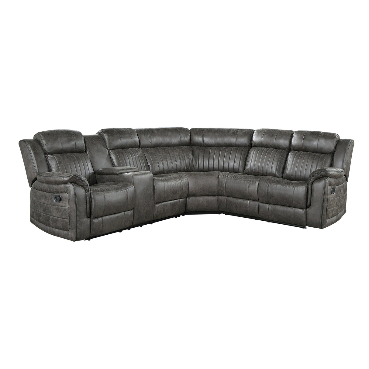 Centeroak Brownish Gray Reclining Sectional by Homelegance at Eve Furniture