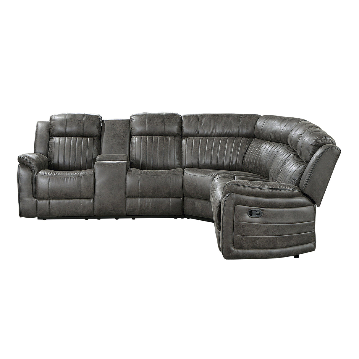 Centeroak Brownish Gray Reclining Sectional by Homelegance at Eve Furniture