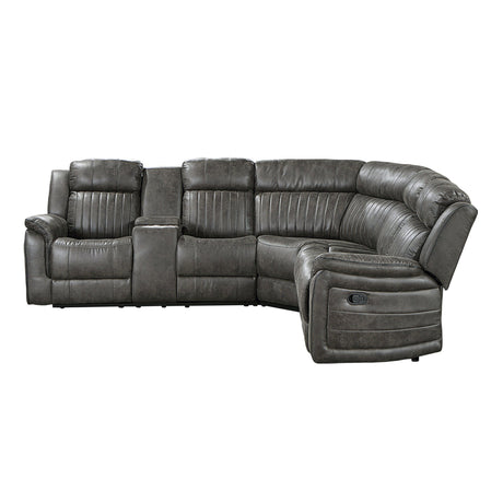 Centeroak Brownish Gray Reclining Sectional by Homelegance at Eve Furniture