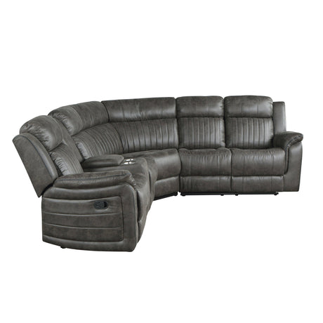 Centeroak Brownish Gray Reclining Sectional by Homelegance at Eve Furniture