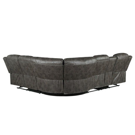 Centeroak Brownish Gray Reclining Sectional by Homelegance at Eve Furniture