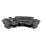 Centeroak Brownish Gray Reclining Sectional by Homelegance at Eve Furniture