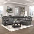 Centeroak Brownish Gray Reclining Sectional by Homelegance at Eve Furniture