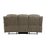 Centeroak Sandy Brown Double Reclining Sofa by Homelegance at Eve Furniture