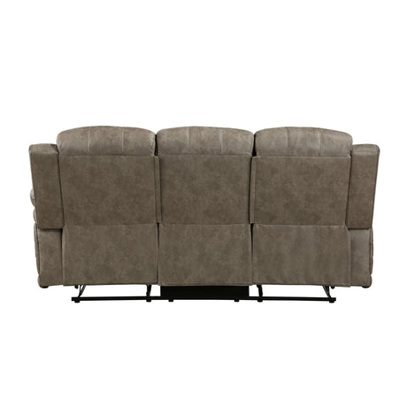 Centeroak Sandy Brown Double Reclining Sofa by Homelegance at Eve Furniture