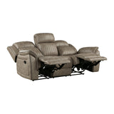 Centeroak Sandy Brown Double Reclining Sofa by Homelegance at Eve Furniture