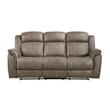 Centeroak Sandy Brown Double Reclining Sofa by Homelegance at Eve Furniture