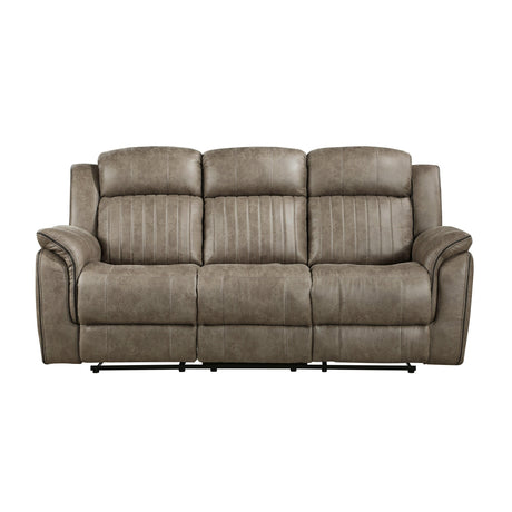 Centeroak Sandy Brown Double Reclining Sofa by Homelegance at Eve Furniture