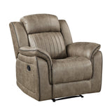 Centeroak Sandy Brown Reclining Chair by Homelegance at Eve Furniture