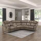 Centeroak Sandy Brown Reclining Sectional by Homelegance at Eve Furniture