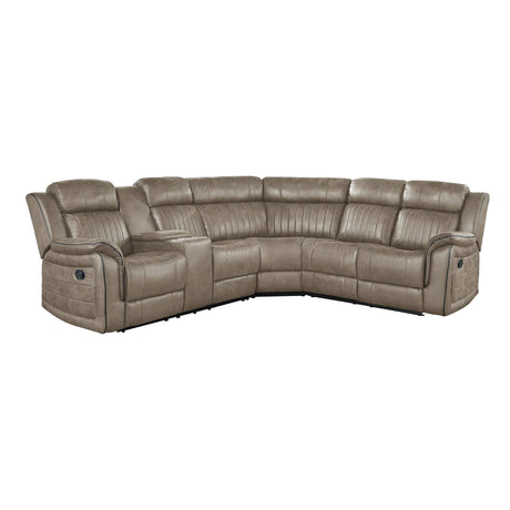 Centeroak Sandy Brown Reclining Sectional by Homelegance at Eve Furniture