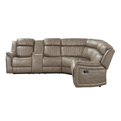 Centeroak Sandy Brown Reclining Sectional by Homelegance at Eve Furniture