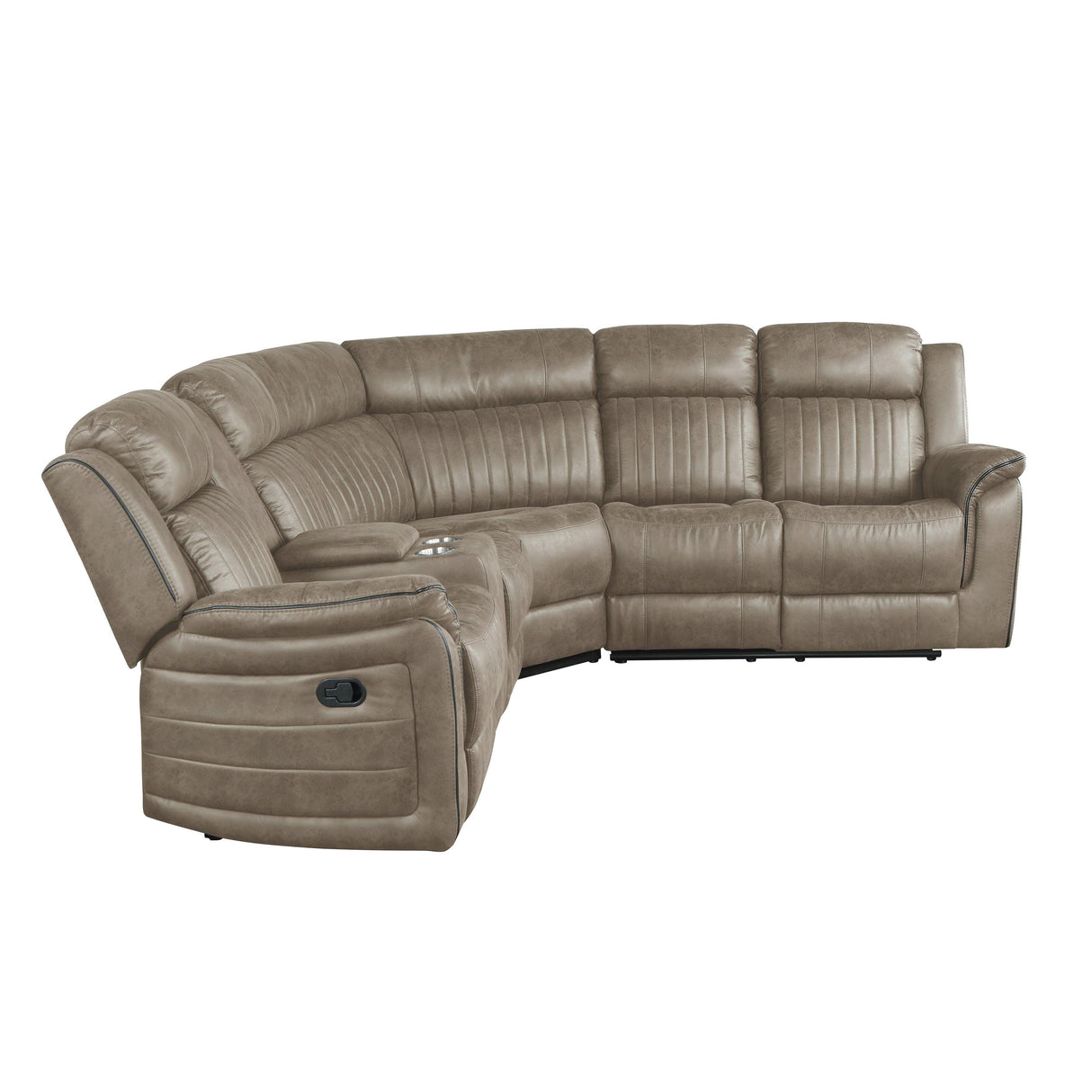 Centeroak Sandy Brown Reclining Sectional by Homelegance at Eve Furniture