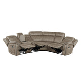 Centeroak Sandy Brown Reclining Sectional by Homelegance at Eve Furniture