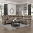 Centeroak Sandy Brown Reclining Sectional by Homelegance at Eve Furniture