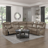 Centeroak Sandy Brown Reclining Sectional by Homelegance at Eve Furniture