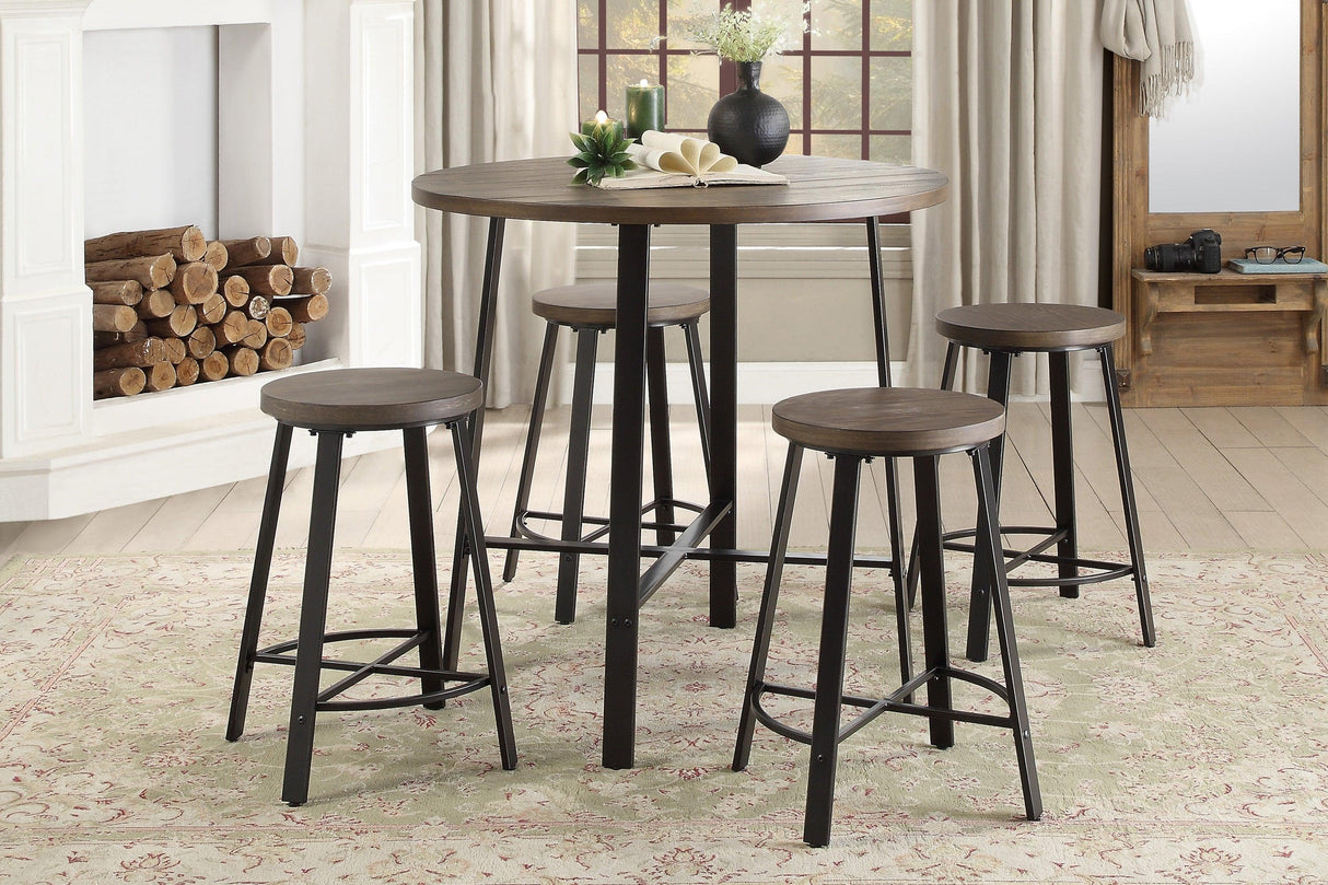 Chevre Brown/Gray Round Counter Height Table by Homelegance at Eve Furniture