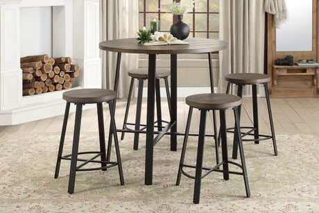 Chevre Brown/Gray Round Counter Height Table by Homelegance at Eve Furniture
