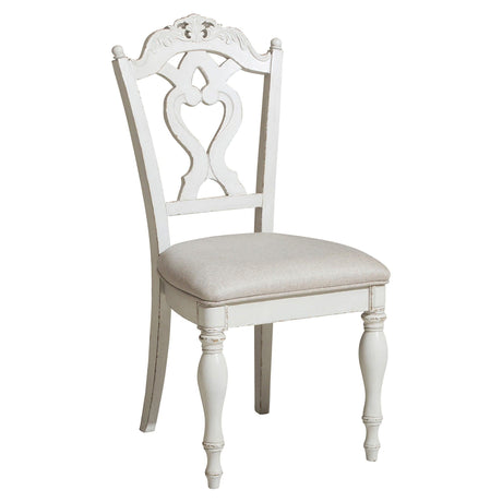 Cinderella Antique White Writing Desk Chair by Homelegance at Eve Furniture