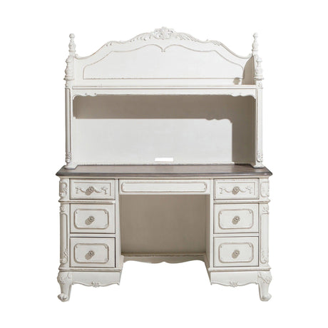 Cinderella Antique White Writing Desk with Hutch by Homelegance at Eve Furniture